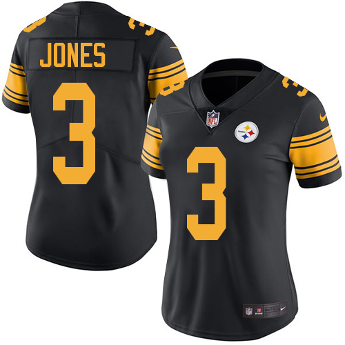 Women's Elite Landry Jones Nike Jersey Black - #3 Rush NFL Pittsburgh Steelers